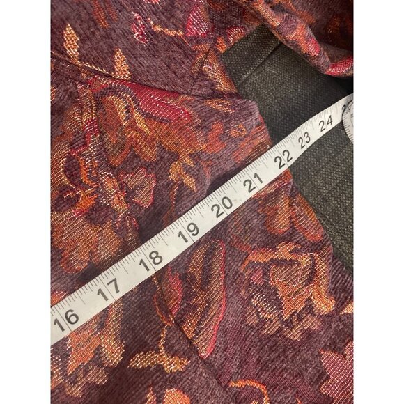 Coldwater Creek Dark Fall Colors Heavy Brocade Fabric Blazer Jacket Sz LP - Picture 7 of 9